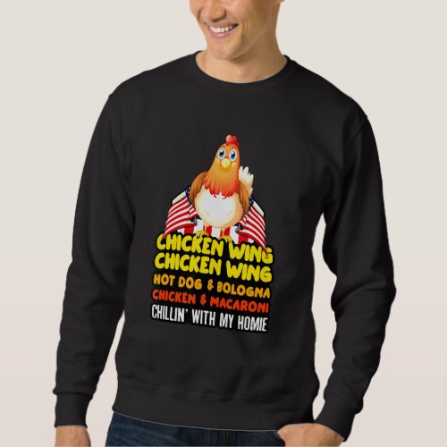 Chicken Wing Chicken Wing Hotdog and Bologna  Kids Sweatshirt