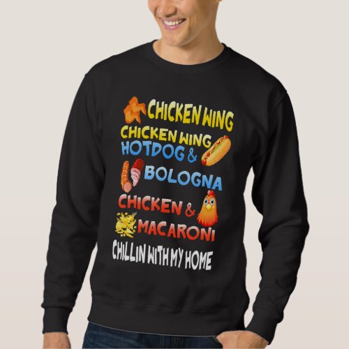 Chicken Wing Chicken Wing Hotdog And Bologna  Kids Sweatshirt