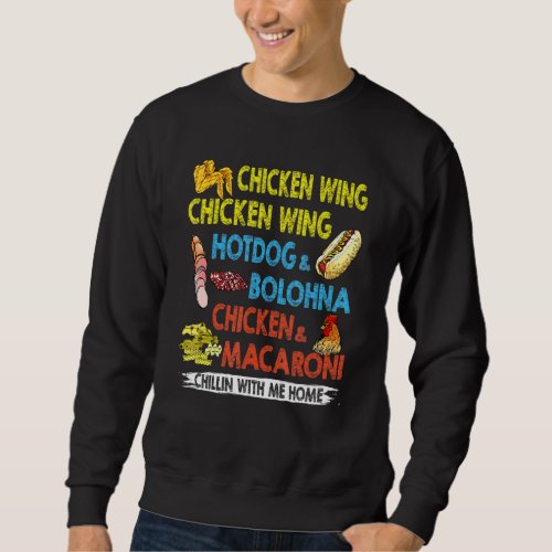 Chicken Wing Chicken Wing Hotdog And Bologna Kids  Sweatshirt