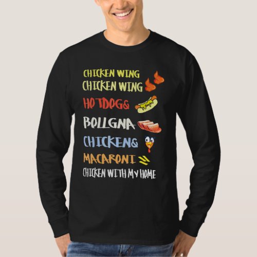 Chicken Wing Chicken Wing Hotdog And Bologna Kids  T_Shirt