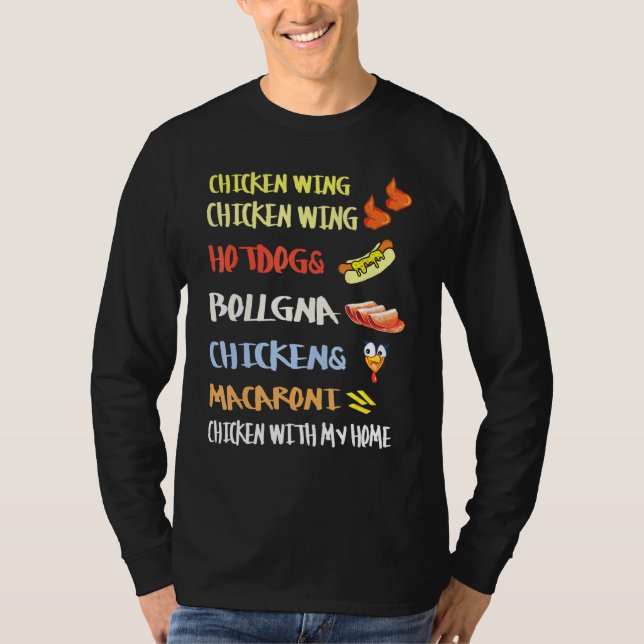 Chicken Wing Chicken Wing Hotdog And Bologna Kids  T-Shirt (Front)
