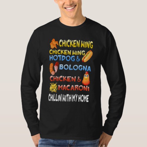 Chicken Wing Chicken Wing Hotdog And Bologna  Kids T_Shirt