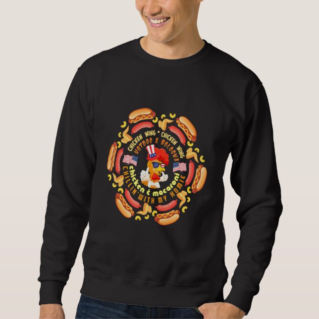 Chicken Wing Chicken Wing Hotdog And Bologna Sweatshirt (Front)