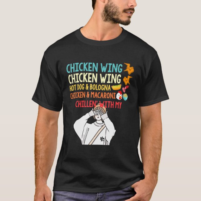 Chicken Wing Chicken Wing Hotdog Bologna Chicken M T-Shirt (Front)