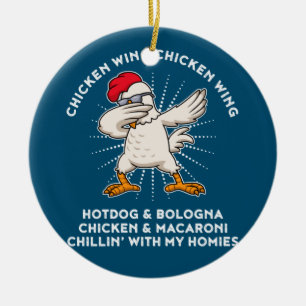 Chicken Wing Chicken Wing Shirt Song Lyric Hot Dog Ceramic Ornament
