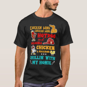 Chicken Wing Hot Dog And Bologna Chicken & Macaron T-Shirt