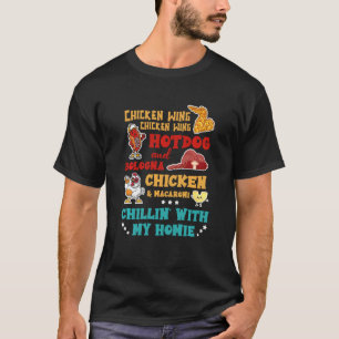 Chicken Wing Hot Dog And Bologna Chicken & Macaron T-Shirt