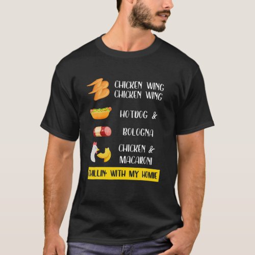 Chicken Wing Hotdog And Bologna Fast Food Lover T_Shirt