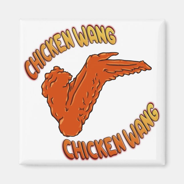 Chicken Wing Square Magnet (Front)