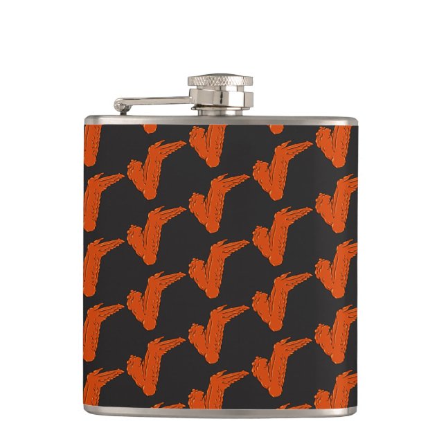 Chicken Wing Vinyl Wrapped Flask (Front)