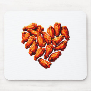 Chicken Wings Are My Valentine Heart Funny Valenti Mouse Pad