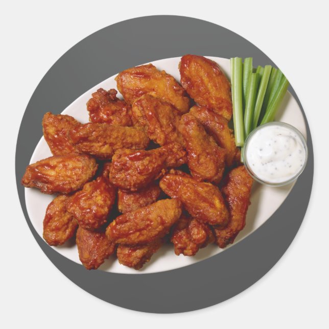Chicken Wings Classic Round Sticker (Front)