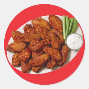 Chicken Wings Classic Round Sticker