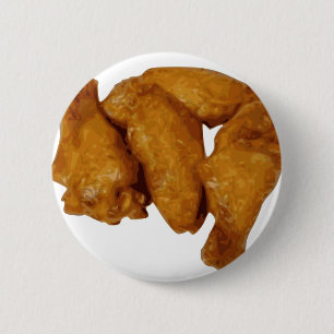Chicken Wings Crispy Delicious Pinback Button