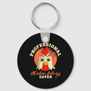 Chicken Wings Eater Retro Vintage Byrbeque Buffalo Keychain