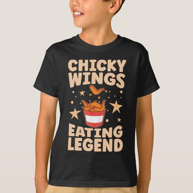 Chicken Wings Eating Legend T-Shirt (Front)
