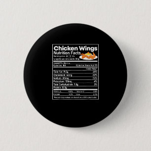 Chicken Wings Nutrition Fact Funny Thanksgiving Ch Button