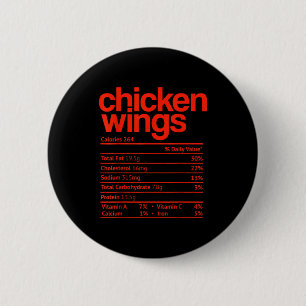 Chicken Wings Nutrition Fact Funny Thanksgiving Ch Button