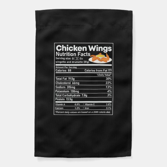 Chicken Wings Nutrition Fact Funny Thanksgiving Ch Garden Flag (Front)