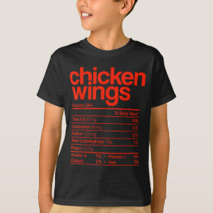Chicken Wings Nutrition Fact Funny Thanksgiving Ch T-Shirt