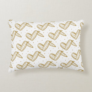 Chicken Wings on Polka Dot Background Accent Pillow