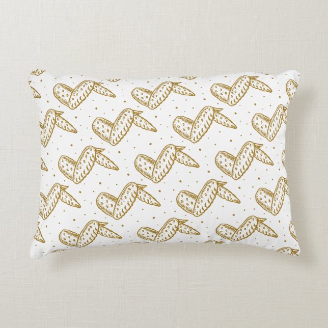 Chicken Wings on Polka Dot Background Accent Pillow (Front)