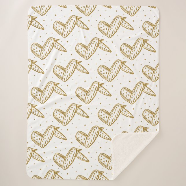 Chicken Wings on Polka Dot Background Sherpa Blanket (Front)