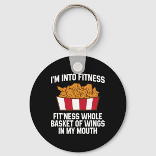Chicken Wings Quote Hot Wing Fast Food Funny Chick Keychain