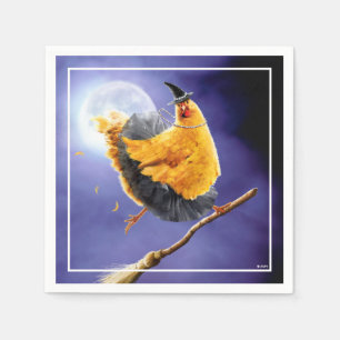 Chicken Witch on Broomstick Napkins