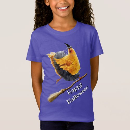 Chicken Witch on Broomstick T_Shirt