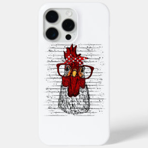 Chicken with bandana headband and glasses cute iPhone 15 pro max case