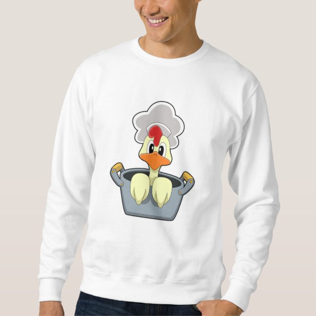 Chicken with Cooking pot Sweatshirt (Front)