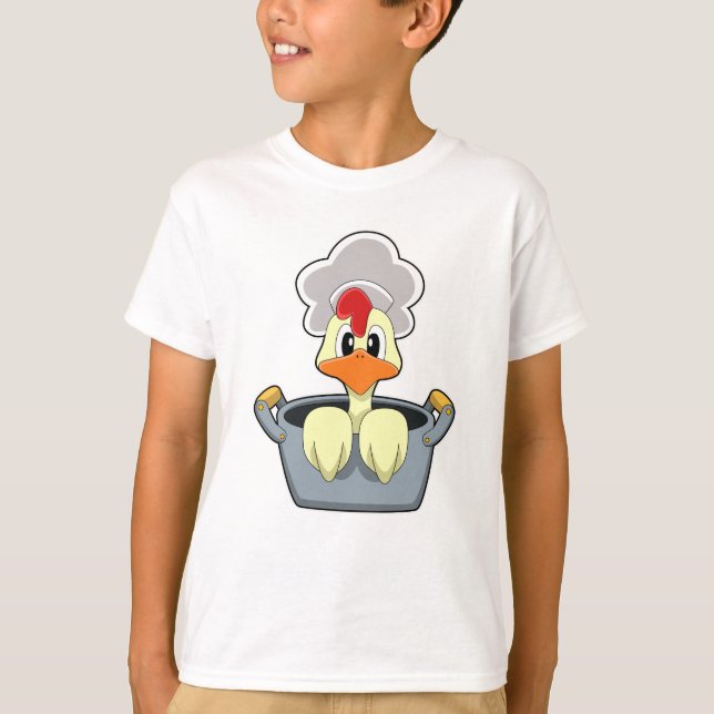Chicken with Cooking pot T-Shirt (Front)