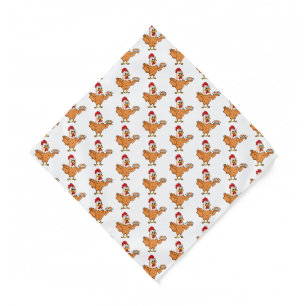 Chicken with eggs on plate cartoon bandana