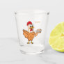 Chicken with eggs on plate cartoon shot glass