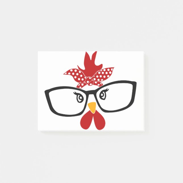 Chicken with glasses Face Post-it Notes (Front)