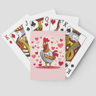 Chicken with hearts poker cards