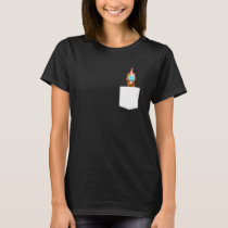 Chicken With Mask In Breast Pocket Chicken Face Ma T-Shirt