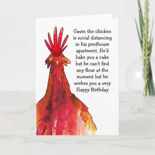 Chicken without cake birthday card