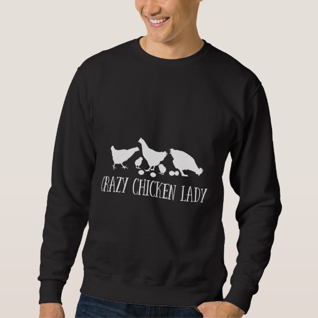 Chicken Womens Crazy Chicken Lady   Sweatshirt (Front)