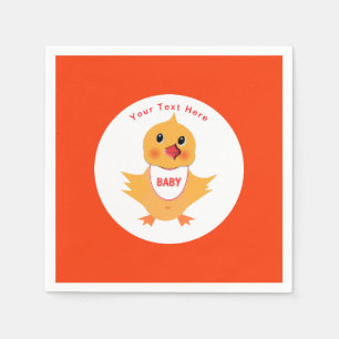 Chicken Yellow Baby Chick Personalized Paper Napkins