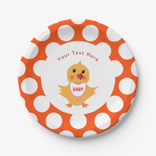 Chicken Yellow Baby Chick Personalized Paper Plates