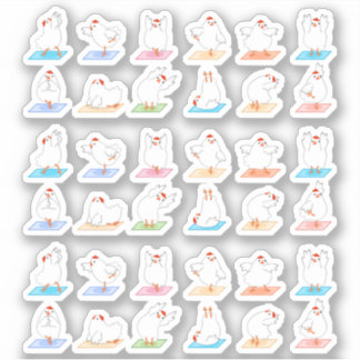 Chicken Yoga Stickers
