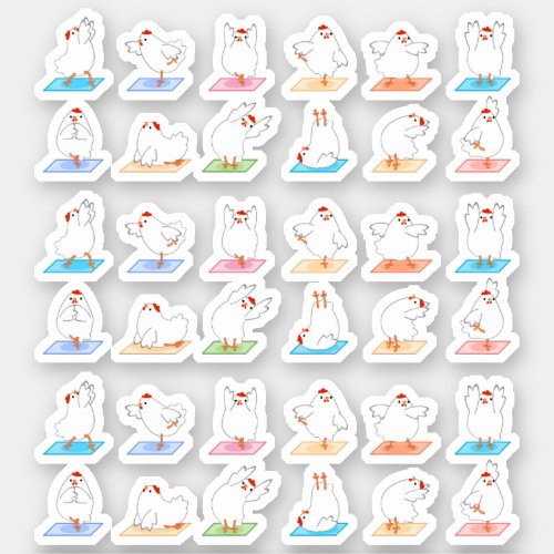 Chicken Yoga Stickers