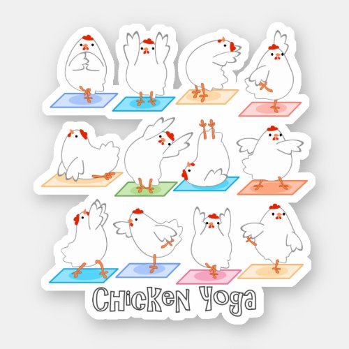 Chicken Yoga Vinyl Sticker