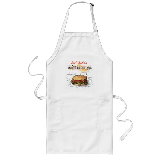 Chickenburger Art Personalized Grilling Apron (Front)
