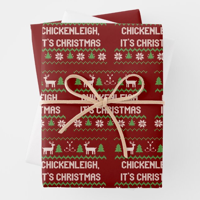 Chickenleigh Its Christmas Xmas Holiday Gift Wrapping Paper Sheets (In situ)