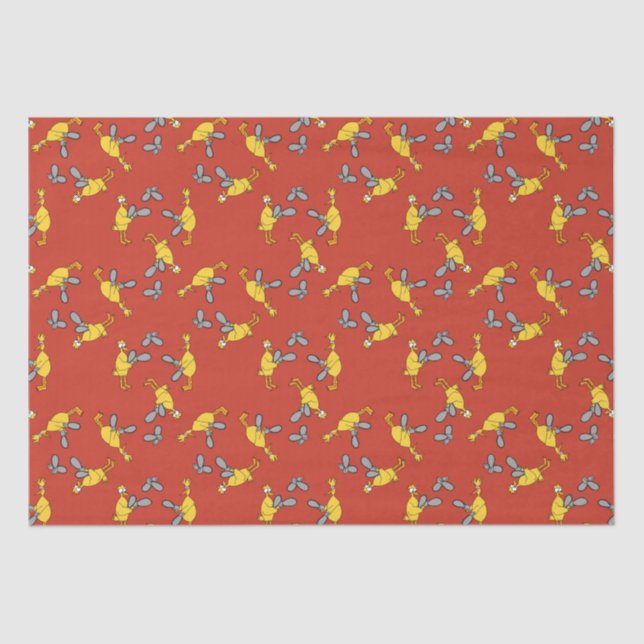 Chickens and Chainsaws Red Tissue Paper (Front)