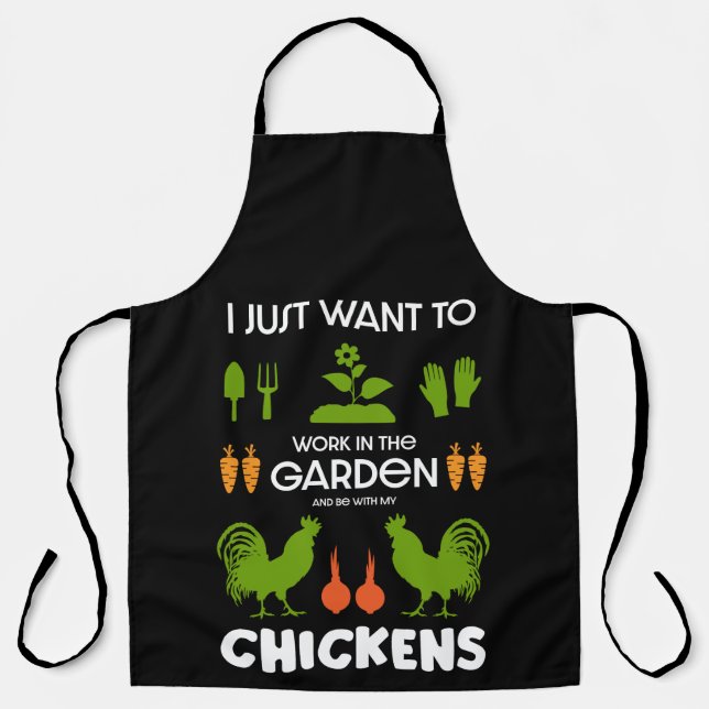 Chickens And Gardening Apron (Front)