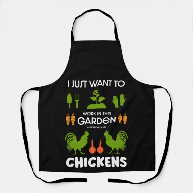 Chickens And Gardening Apron (Front)